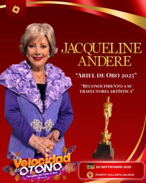 Chantal Andere Instagram - ✨ Jacqueline Andere, una leyenda viva del teatro y el cine, recibe el Ariel de Oro 2025 ✨

Con más de seis décadas de trayectoria impecable, la Academia Mexicana de Artes y Ciencias Cinematográficas (AMACC) reconoce su talento, pasión y entrega que han dejado huella en generaciones de espectadores. 🎬🎭

En “La Velocidad del Otoño”, Jacqueline comparte escenario con Sergio Basañez, y juntos logran lo que solo los grandes pueden: emocionar, conmover y hacer reír al público al mismo tiempo. 🌿💛

📅 La ceremonia del Ariel de Oro se celebrará  hoy 20 de septiembre de 2025 a las 20:00 horas en Puerto Vallarta, Jalisco, y será transmitida en vivo por Canal 22, Canal Once y HBO Max.

👏 Su talento, elegancia y sensibilidad artística son un verdadero ejemplo de dedicación y excelencia. Felicidades mi Jacqueline, por inspirarnos y demostrarnos que el arte trasciende generaciones.

🎭 Vive la magia de su actuación junto a Sergio Basañez en el Teatro Jorge Negrete:
📍 Viernes 8:30 pm | Sábado 7:00 pm
Boletos: @boletopolis | WhatsApp: 5510820189

✨ No pierdas la oportunidad de ser testigo de una verdadera leyenda en acción. Cada función es un recordatorio de por qué Jacqueline Andere y Sergio Basañez son protagonistas de momentos que quedan grabados en el corazón del público.