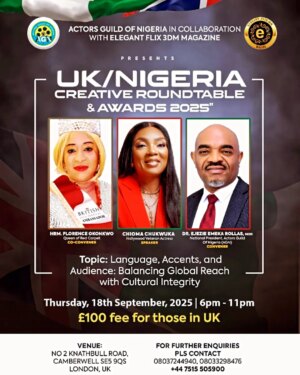 Chioma Akpota Instagram - Last weekend we unveiled our National Secretariat in Abuja, AGN Super App and the AGN National headquarters prototype.
Today we are happy to announce our UK collaboration for Nollywood/UK creative roundtable with the Topic: LANGUAGE, ACCENTS; BALANCING GLOBAL REACH WITH CULTURAL INTEGRITY.
Please log on to our website or call the numbers on the flyer.
@julietibrahim
@billionaireblackboss
@abkingyakub
@luchydonalds
@officialujuokoli
@officialonyinyeokafor
@kevinuvo
💯💯💯💯💯💯💯💯💯♥️♥️