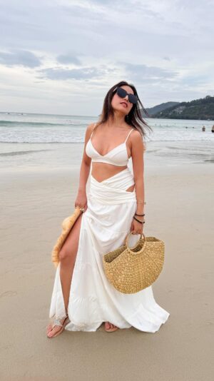 Debashree Biswas Instagram - GRWM #phuket 

Outfit 
Bag,hat & footwear @suah.in 
Bikini @hm 
Skirt @pankh_studio 
Eyewear @dior 

Skin 
@dyou.co Toner 
@aminu.life eye serum
@forestessentials face serum
@drjart_india hydro plum water cream
@laneige_in lip balm
@sulwhasoo.india sunscreen 
@hudabeauty pretty grunge face gloss 
@etudeindia fixing tint 
@fentybeauty Heat lipgloss
