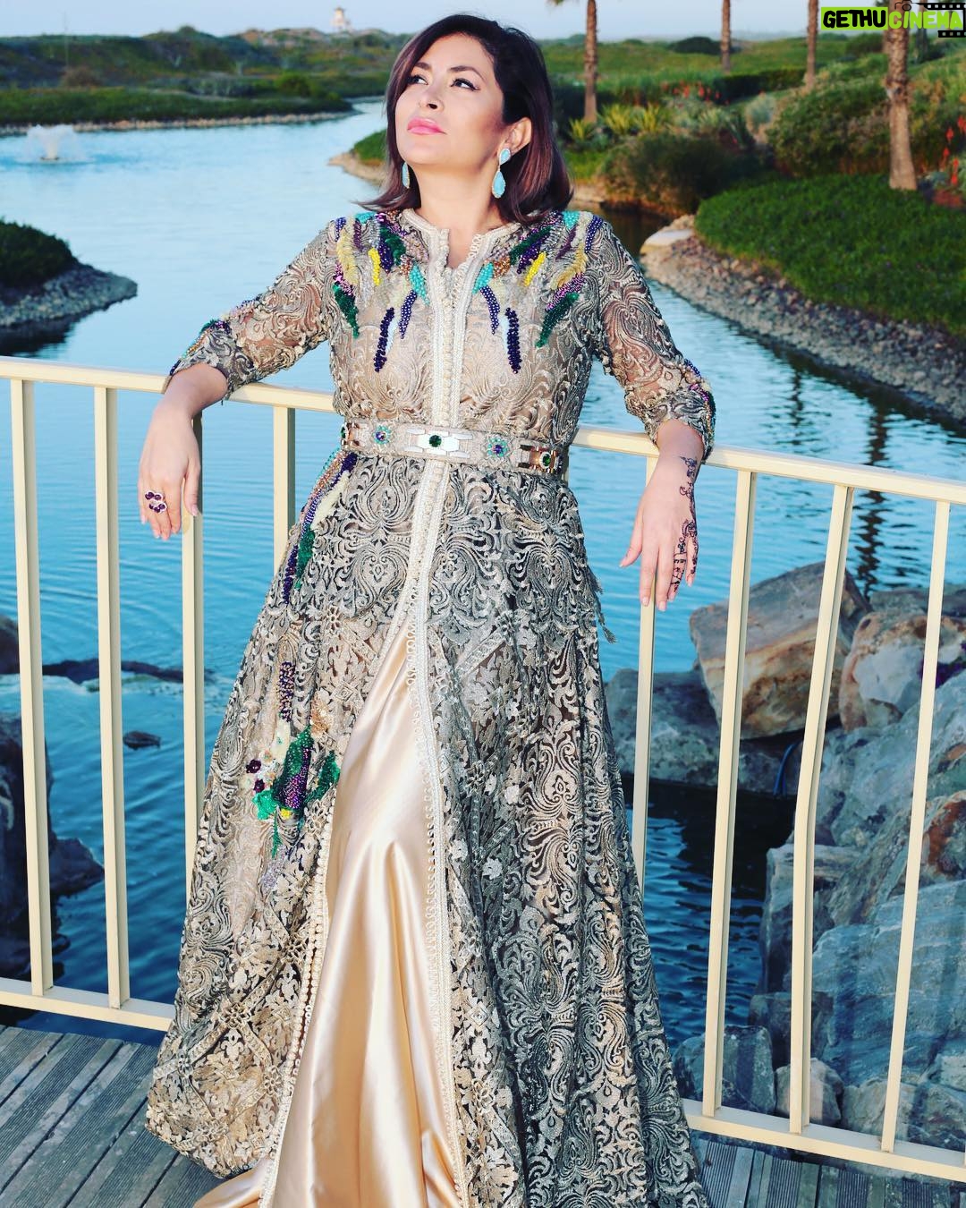 Deema Bayyaa - 21.1K Likes - TB @mazaganbeachresort 
Best vacation ever with my hubby @alhelo12 ❤️🇲🇦✈️
Koftan by the talented Morocan designer @zahrayaagoubi 
#deemabayyaa #morocco #vacation #love #peace