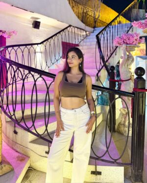 Diksha Bhatia Instagram - What a fun night🥂💕
Top & Pants: @hm
Sliders: @myntra
📍: @iliosrajouri
#explore #ootn #whiteaesthetic #dinner #photodump #outfitinspo #fypage
