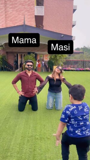 Diksha Choudhary Instagram - Guesss kon jeeta hoga mama ya mausi?? 🤣😂
.
.
#reelsinstagram #cute #funny #comedy #funnyshorts #funnyvideo #comedyshorts #comedyreel #trending #explore #explorepage #fyp #masi #mama #adorable #bhanja #nephew #reels
