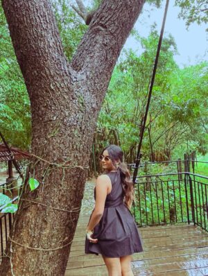 Diksha Choudhary Instagram - Prettiest dress I have wore in a while 😍🫶
.
.
#explorepage #blackdress #fashion #fyp #wayanad #black #fashionista #travel