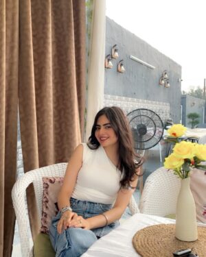 Dilsheen Kaur Instagram - 🩵🤍 @idilsheenkaur #dilsheenkaur 
 Top @nykaafashion 
Blush @faebeautyofficial 
👜 @aldo_shoes