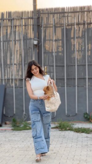 Dilsheen Kaur Instagram - 🐶👜✨🤭❤️ @idilsheenkaur @nawab.__.777 #dilsheenkaur