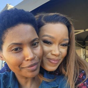 Dineo Langa Instagram - A LEADING lady I would ride at dawn for every single time. What a privilege it is to play in this universe with you, my Sis. Congratulations on topping yourself @gail_mabalane 🎉🎉🎉 Truly a 1 of 1.
#Unseen season 2 is now streaming on @netflixsa