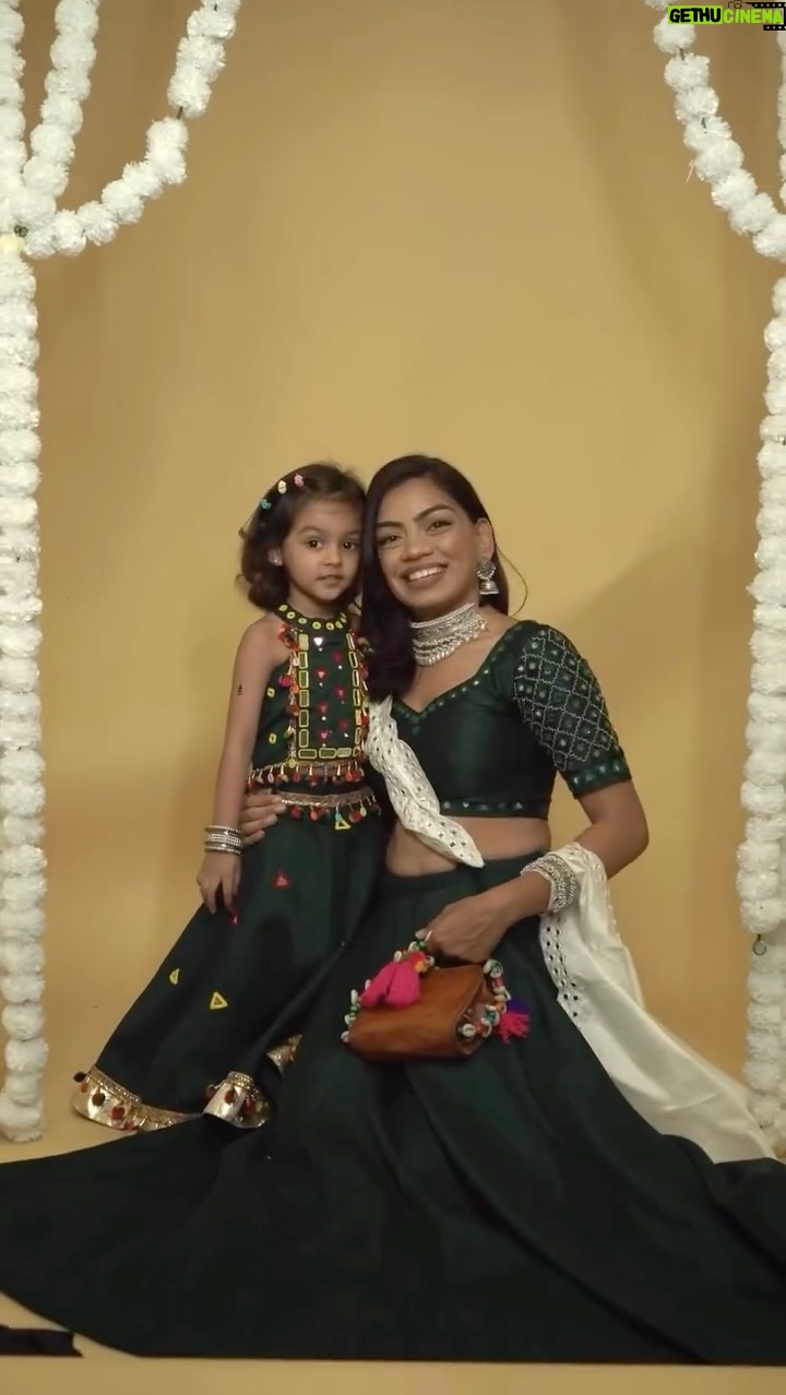 Dixita Patel - 1.5K Likes - Rate this look out of 10 😭🫶🏻 twinned with my niece 🤌🏻🙈❤️‍🔥
.

.
#9ratriwithdixi ; For this look I took stitched plain green blouse & lehenga & then did mirror work on the sleeves & blouse border , for Mannats outfit since she loves colours a lot , used 3 contrasting colors to do the mirror work 

.
.
Jewellery- @ishhaara 🦢🤍
Bag - @ohwomaniyaa.in ❤️‍🔥
.
.

.
.
#twinning #twin #mirrorwork #navratrioutfit #navratri #navratrispecial #navratrilookbook #gujju #gujarati #gujarati #gujaratisong #style #styling #fashion #indowestern #flare #desi #reel #reels #reelsinstagram #reelitfeelit #explore #explorepage #trend #trending #viral #outfitfromscratch #niece #twinningiswinning #nieces