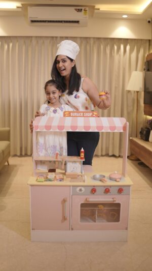 Ekta Varma Instagram - I really wanted to get a kitchen set for my daughter, but she had her heart set on a burger farm playset—which was quite hard to find, especially one with good-quality wood. Then I discovered this brand @edusparktoys and was amazed by the options they offered!

✨ Eduspark Toys has launched a fantastic new collection—definitely worth checking out!

@mommy_mode_on 
#kidswoodentoys #kidsroomdecor #kidsdecor #woodenkitchen #motorskills #kidsactivities #kidsinthekitchen #burgerfarm