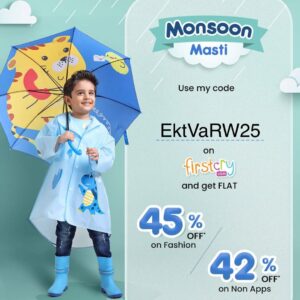 Ekta Varma Instagram - #collaboration with @firstcryindia ☔💛

Rainy days just got happier! My little one is dancing in the rain, fully geared up in comfy, cute, and high-quality rainwear from FirstCry 💃🌧️

Loved the comfort, quality & great prices — and now you can grab them too with my code -EktVaRW25

✨ 45% off on Fashion
✨ 42% off on Non-Apparel

Valid till -31st July 

Let’s make this #MonsoonMasti safe & fun! 🌈

#FirstcryRainEssentials25 #Firstcryfashion #FussNowAtFirstcry #FirstcryIndia #kidsrainessentials #rainwearfashion #raincoats #umbrella #kidsrainwear