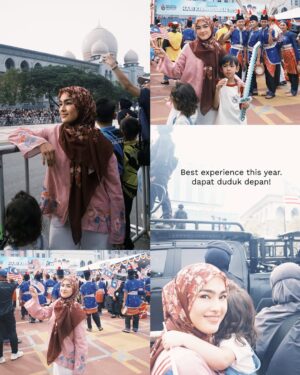 Elfira Loy Instagram - Saya memang anak Malaysia yang sangat bangga dengan cerita tanah air saya . Saya harap banyak cerita cerita baik yang saya boleh saya sampaikan tentang kepimpinan di negara saya ini pada anak anak dan cucu cucu saya InshaAllah.
Bawak anak anak tengok perbarisan merdeka ✅