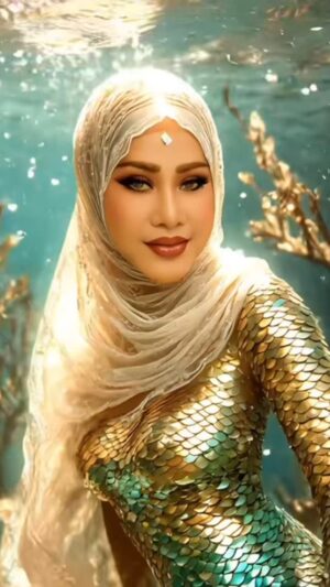 Elvy Sukaesih Instagram - Cantiknya mermaid pake hijab ummi @elvy_sukaesih #ai #aimermaid