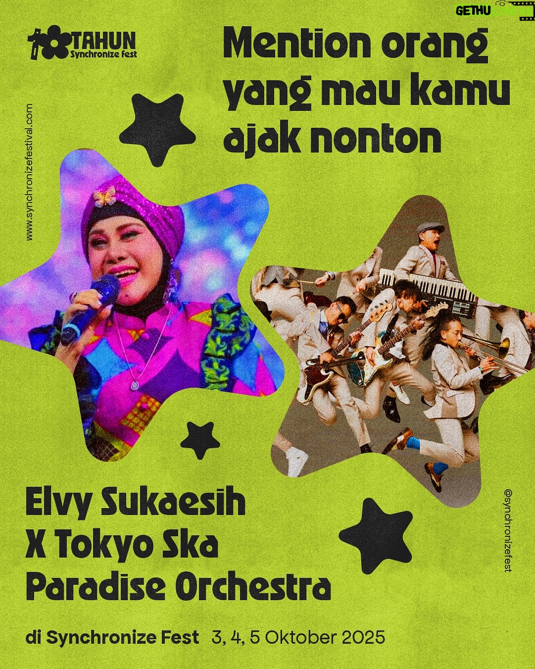 Elvy Sukaesih - 583 Likes - Warga wargi ingat kolaborasi fenomenal @elvy_sukaesih dan @tokyoska_official pas tahun 1996? Nantinya kolaborasi ini akan tampil kemabli di #SynchronizeFest25!

Siapa nih temen yang bakal kamu ajak nonton mereka? Coba mention di kolom komen yesss~