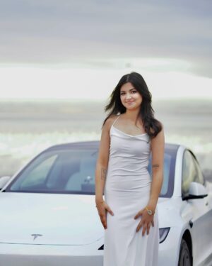 Esha Jhanji Instagram - Success Smells Like A New Car ✨
i LOVE HER 🤍
:) TESla Model 3 2025