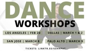 Eshani Pat Instagram - Throwing it back to some of my favorite dance workshops I taught last year 🩵 Excited to start teaching new ones! Check out the last slide and below for upcoming workshop details and get your tickets at linktr.ee/eshhpat (also linked in bio) 

Los Angeles | BollyFusion on Thurs, Feb 20th
Dallas | Beg BollyFusion on Sat, March 1st
Dallas | DesiShuffle on Sun, March 2nd
San Jose | BollyFusion on Sat, March 8th 
Palo Alto | DesiShuffle on Sun, March 9th