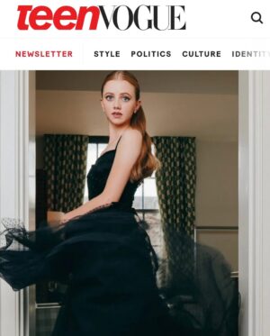 Evie Templeton Instagram - Thank you so much @teenvogue for the beautiful GRWM feature 
Very grateful to this wonderful & talented team Xx

@publiceyecomms 
Photography - @shotby.stefan 
Styling - @fredericalovellpank 
Makeup - @ginakanemakeup 
Hair - @patrickwilson 

Dress - Archive @eliesaabworld 
 - @alessandrarich 
Jewellery - @beegoddessjewellery 
Shoes - @jimmychoo 
 - @nomasei_official 
Clutch - @charlotteolympia