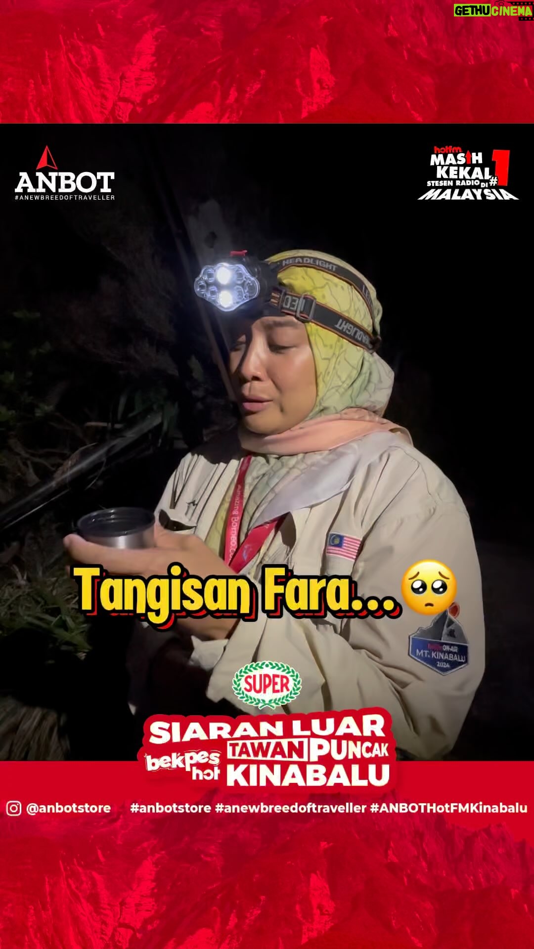 Fara Fauzana - 23.2K Likes - Jam 6:50pm, 300 meter sebelum tiba di Laban Rata, sekali lagi kita dapat tangisan Fara 🥺 Fara, sikit lagi, sikit lagi kita nak sampai dah! 

Bekpes Hot Tawan Puncak Kinabalu, kolaborasi bersama ANBOT: Port barangan outdoor berkualiti , pengedar rasmi jenama Nakawan dan LNT di Malaysia. 

#BekpesHotTawanPuncakKinabalu #BekpesOnTop #BeskpesKinabalu #AnbotHotFMKinabalu