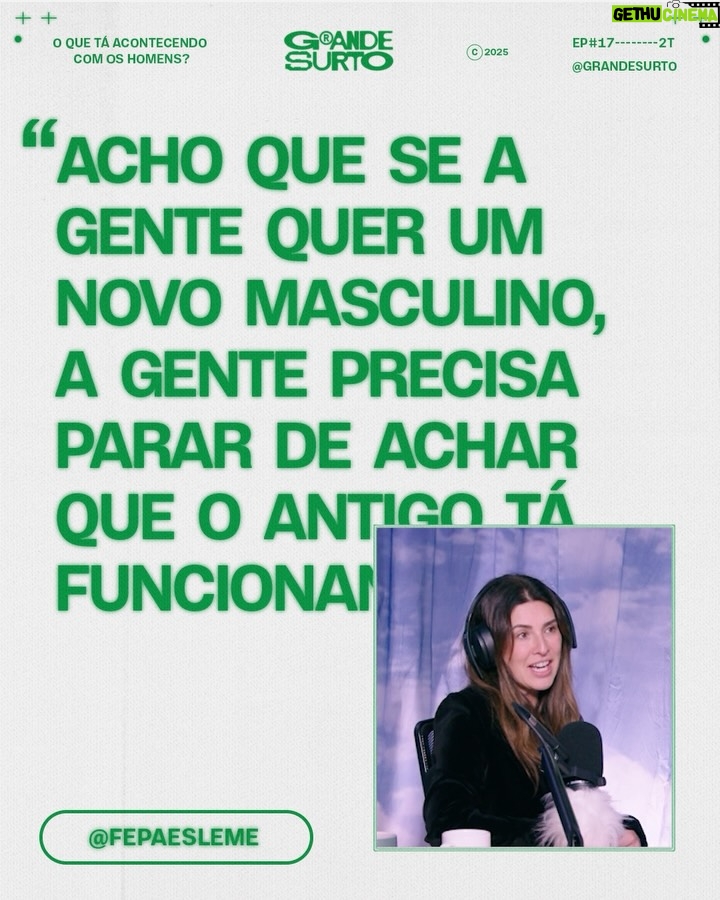 Fernanda Paes Leme - 3 Likes - O ideal masculino possui muitas caras. Ideal pra manutenção do patriarcado? Ideal pra uma sociedade mais equilibrada? Ideal pro próprio homem? @tomaschiaverini e @fingernails.red estiveram no @grande.surto pra debater questões bem profundas ligadas ao novo masculino. Tem link na bio pra assistir completo.