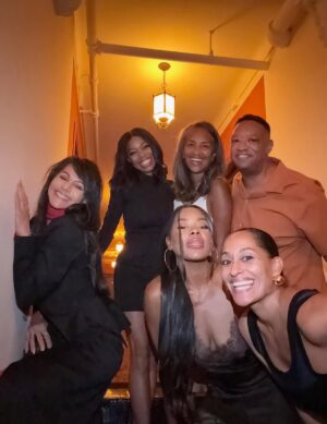 Golden Brooks Instagram - What I wouldn’t do for this gang right here! Yes, we’re all back together for a night of celebrating our 25th It’s like time has never passed at all! The laughs, the poses, the jokes, the memories! … I love my #girlfriends so much! And our one and only gent!!! And yes, that is a cake with the candles… Complements of our very lovely and talented @traceeellisross #25thanniversary Here’s to the gang 🥂🥂🥂🥂🥂 @marabrockakil @traceeellisross @misspersiawhite @itsmejillmarie @reggieh69
