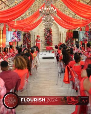 Gugu Gumede Instagram - Flourish with Dr Nomfundo Mcoyi-Zondo.
What an amazing event filled with women from different fields like aviation, media, politics, business and more. They gathered and shared gems on how to be brave, bold and beautiful in their respective industries. It was an honor to be your MC!
Thank you to @indonifashionhouse for the dress and fascinator. You are rockstars. Forever nina bo dhiye.
@mcoyinomfundo @icebogroup
♥️🧡