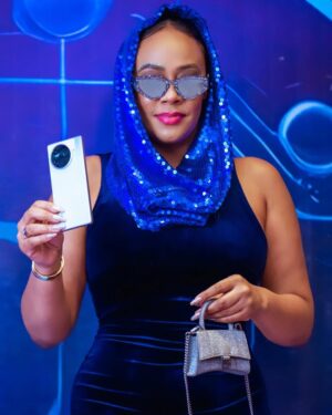 Hailliote Sumney Instagram - Thank You So Much @tecnomobilegh For Having Me 💙 
The #TECNOCAMON30Launch was Awesome and So Is the Sleek New Phone! 

#LeadInEveryRole 
#TECNOCAMON30Launch
#CAMON30Series 

Outfit: @zelak_official