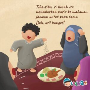 Herfiza Novianti Instagram - Salah satu kisah yang aku jadikan pelajaran.
Kalo anak-anak lagi āhebohā nya Masya Allah, coba belajar untuk bilang, āya Allah, anak soleeehh.. anak solehaahh.. anak pinteeer.. anak surgaa.. ini mah hafidz/hafidzah Qurāan..ā
*walaupun ngomongnya sambil tarik urat* š
Semoga Allah selalu memberikan pertolongan dalam mendidik anak-anak kita, dan semoga anak-anak kita menjadi anak yang bertaqwa kepada Allah Subhanahu wa Taāala. Aamiin..
Sumber: @taqwart