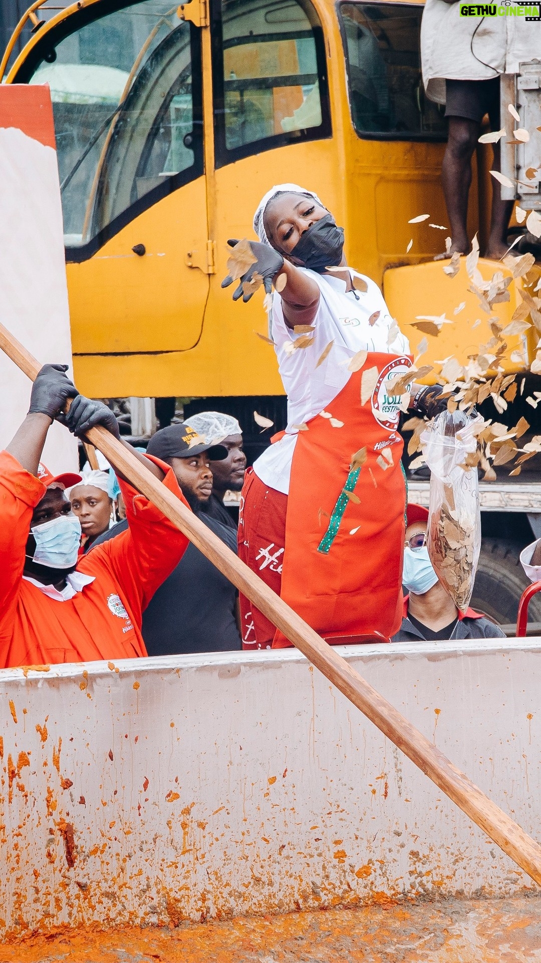 Hilda Baci - 399.8K Likes - Largest serving of Nigerian style jollof rice 🍲 8,780 kg (19356 lb 9 oz) by @hildabaci and @ginonaija 🇳🇬

Nigerian chef Hilda Baci has made her way back into the record books after kick-starting record fever across Africa.

Alongside brand Gino Nigeria, Hilda cooked up the largest serving of Nigerian style jollof rice. Hilda says it took “nine hours of fire, passion and teamwork” and 1,200 kg of gas to create the 16,600 plates of rice “served with joy, love and community”.