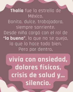Ingrid Coronado Instagram - 🌹 Heridas que también son tuyas
✨ Con Thalía: la niña buena que se olvidó de sí misma
“¿Y si ser perfecta… te estuviera alejando de ti?”
Thalía fue la estrella perfecta.
Bonita, dulce, trabajadora, sonriente.
Pero por dentro… vivía con ansiedad, dolor físico y desconexión.
🎭 Era la buena.
La que nunca decía no.
La que no sabía qué quería… porque estaba ocupada siendo lo que todos esperaban.
Años después, confesó que vivía con Lyme crónico y una sensación de vacío.
Su cuerpo gritaba lo que su alma ya no podía callar.
🪞¿Te ha pasado?
¿A quién has querido complacer tanto… que ya ni sabes quién eras tú antes de fingir?
✨ 3 recordatorios mujerÓN:
¿Esto me nutre… o solo me hace quedar bien?
Tu cuerpo tiene voz. Escúchalo.
Ser tú no decepciona. Fingir sí.
🤍 No estás sola.
Ser perfecta te aleja.
Ser real… te regresa a ti.
✍️ Cuéntame en los comentarios:
¿Qué parte de ti se ha estado cansando de fingir?
#HeridasQueTambiénSonTuyas #Thalia #NiñaBuena #SanarEsRecordar #CuerposQueHablan #MujerÓNReal #AutenticidadFemenina #VulnerabilidadEsFuerza #SerRealEsSanar 💔🌸🎭🕊️