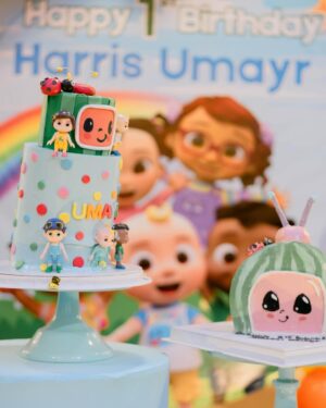 Intan Ladyana Instagram - Harris Umayr’s aqiqah & 1st birthday party 

Catering n venue- @rosehallandevents 
Deco- @nazdecosurprisedelivery 
Cakes - @lefouet.bakes & @rarakitchy 
Dessert table - @nurthebaker 
Door gift - @humairagift.shahalam