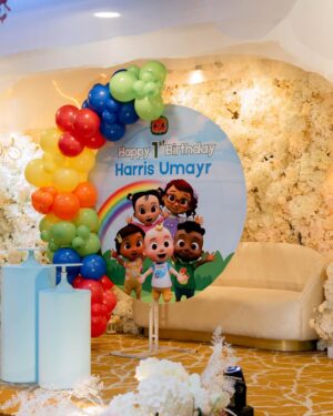 Intan Ladyana Instagram - Harris Umayr’s aqiqah & 1st birthday party 

Catering n venue- @rosehallandevents 
Deco- @nazdecosurprisedelivery z
Cakes - @lefouet.bakes & @rarakitchy 
Dessert table - @nurthebaker 
Door gift - @humairagift.shahalam