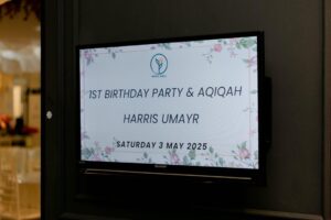 Intan Ladyana Instagram - Harris Umayr’s aqiqah & 1st birthday party 

Catering n venue- @rosehallandevents 
Deco-  @nazdecosurprisedelivery 
Cakes - @lefouet.bakes & @rarakitchy 
Dessert table - @nurthebaker 
Door gift - @humairagift.shahalam