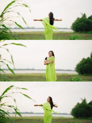 Isha Gangore Instagram - “Sometimes happiness is just in the open sky, fresh breeze, and the freedom to be yourself.” 🌿✨
#NatureVibes #SareeLove #DesiVibes #InFrame #SoulfulVibes #TimelessBeauty #DesiSwag #PhotographyLovers #IndianBeauty #PortraitVision #MoodyGrams #SareeNotSari #VisualsOfLife #LensCulture #FramesOfMind