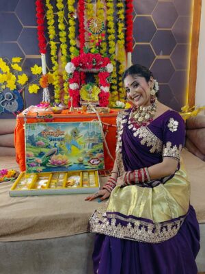 Isha Gangore Instagram - मेरा लल्ला 🦚🪈🥹 @ishu_gangore
saree @shree_creation_hub
necklace @kesha_jewellry