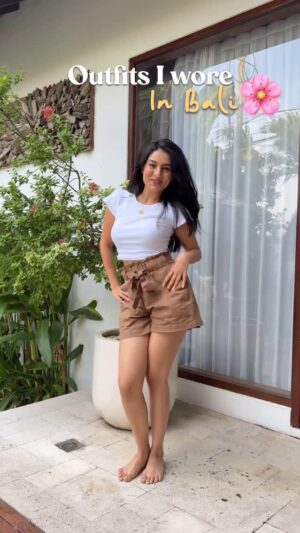 Ishika Bhargava Instagram - Bali Core 🌺💛🌴
1st outfit ( brown shorts and white tee )  @azortestore 
2nd outfit ( yellow skirt and white top ) top - @meshki skirt @peppermayo 
3rd outfit ( tan cover up ) @nidzign 
4th outfit ( mint top and white skirt ) top @peppermayo skirt - forgot 🙈
5th outfit @ohpolly