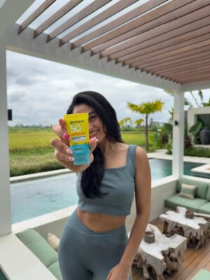 Ishika Bhargava Instagram - Bali dump No.1 🏝️ 
Outfit 1 from @nidzign 
Outfit 2 @cava_athleisure 
@garnierindia a saviour this trip 💛🩵