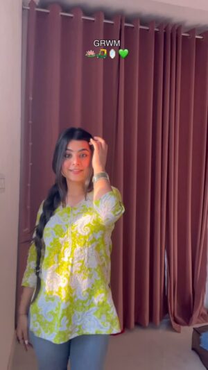 Ishu Kashyap Instagram - Cute fit🪷🛺🪞💚
#explorarpage #trendingreels #reelkarofeelkaro