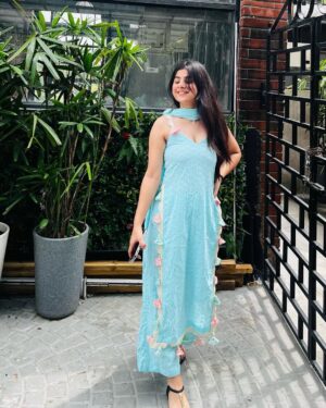 Ishu Kashyap Instagram - 🩵
Wearing- @vm_fashionstudio
#explorepage #fypage #trending #photooftheday #pic #ootd #viralpost #traditional #suit #indian #instalike