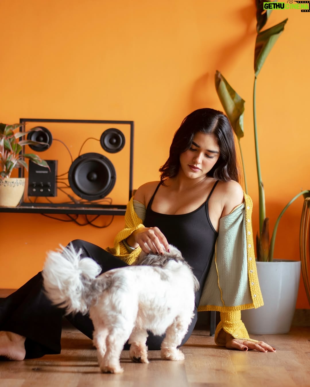 Jahanvi Choudhary - 94.9K Likes - Swipe to see my doggo baby 💛

Shot @dieppj 
Jumpsuit @crayy.heads
Shirt @brunco.in