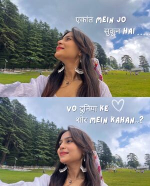 Jhalak Verma Instagram - This is my soft girl x pahad era ✨🤍
.
#pahad #mountains #sukoon #natureheals #explore #explorepage #himachal #khajjiar #jhalaksoni