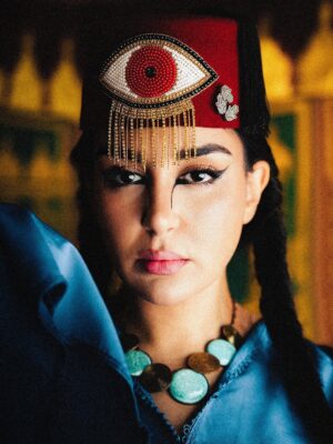 Jihane Khalil Instagram - Hidden emotions come alive through every fold and texture. This look speaks of vulnerability transformed into peace corset, colorful accessoires , and manipulated fabric with untold stories, now worn with strength and grace. 
Art Director : @_cream_99 
‎‏ Photographer @louaysaker 
‏Designer : @_hidden_radiance 
‏ Makeup Artist @jo_ss_s 
‎‏ Accessories @studio__alya @nohaeloumami 
‎‏ Videographer @sufanouazahrou