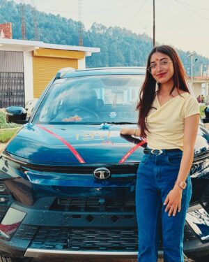 Kaamini Chaube Instagram - Our hardworking days turned into this proud family moment 🫶🏻 Me and my brother teamed up and brought home the Tata Nexon ❤️ Forever grateful to God for blessing us with strength, unity, and this beautiful milestone 🧿💙
.
.
.
.
.
.
.
.
.
.
.
.
.
.
.
.
.
.
#posts #NewBeginnings #FamilyCar #GratefulHeart #tatanexon #tatamotors #photo #memory #car #royalblue #viral