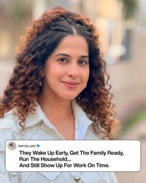 Kamiya Jani Instagram - Married to responsibilities, but never divorcing efficiency. No wonder her life feels just like the song… Breathless! But she’s still acing it!

#WomenAtWork #LoveThem