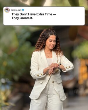 Kamiya Jani Instagram - Married to responsibilities, but never divorcing efficiency. No wonder her life feels just like the song… Breathless! But she’s still acing it!

#WomenAtWork #LoveThem