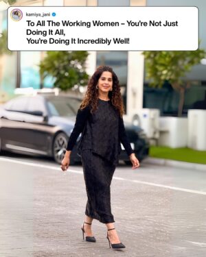 Kamiya Jani Instagram - Married to responsibilities, but never divorcing efficiency. No wonder her life feels just like the song… Breathless! But she’s still acing it!

#WomenAtWork #LoveThem