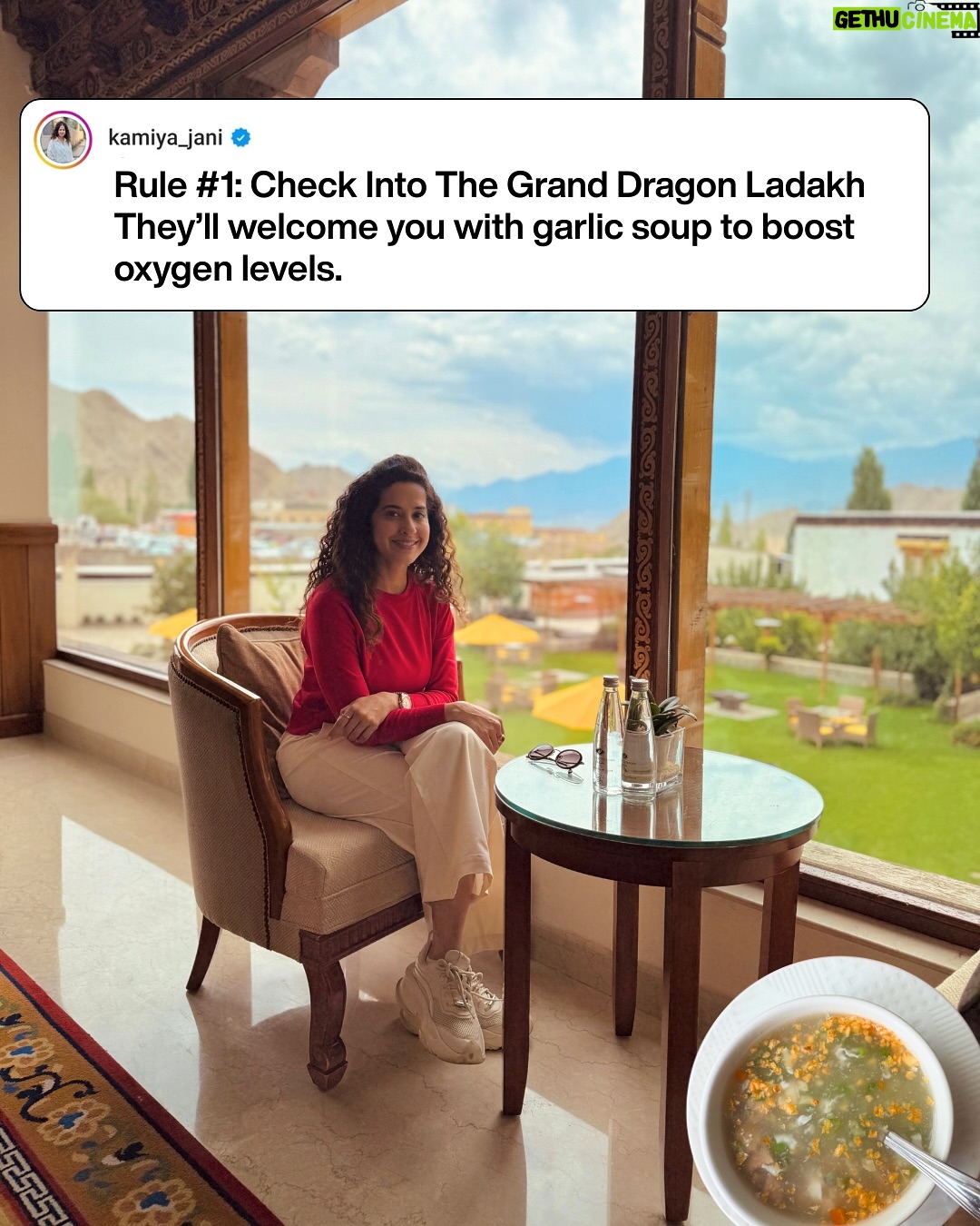 Kamiya Jani - 24.1K Likes - Ladakh is truly magical — but this time, I realised how differently our bodies can react to high altitude. 🏔️

I actually did follow all the rules:
✅ Checked into a good hotel like @granddragonladakh 
✅ Took it slow on Day 1

And still, I fell sick. Turns out, just like I get motion sick, my body couldn’t handle the thin air — and I was diagnosed with Acute Mountain Sickness. 🤒

So here’s my takeaway: it’s not always about doing something wrong, it’s about knowing that every body is different. Some people adjust instantly, others take longer.

Watch all the madness on my latest video on Siachen. 

#Ladakh #AltitudeSickness #TravelWisdom
