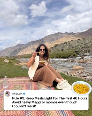 Kamiya Jani Instagram - Ladakh is truly magical — but this time, I realised how differently our bodies can react to high altitude. 🏔️

I actually did follow all the rules:
✅ Checked into a good hotel like @granddragonladakh 
✅ Took it slow on Day 1

And still, I fell sick. Turns out, just like I get motion sick, my body couldn’t handle the thin air — and I was diagnosed with Acute Mountain Sickness. 🤒

So here’s my takeaway: it’s not always about doing something wrong, it’s about knowing that every body is different. Some people adjust instantly, others take longer.

Watch all the madness on my latest video on Siachen. 

#Ladakh #AltitudeSickness #TravelWisdom