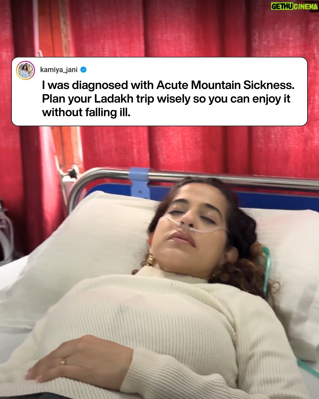 Kamiya Jani - 24.1K Likes - Ladakh is truly magical — but this time, I realised how differently our bodies can react to high altitude. 🏔️

I actually did follow all the rules:
✅ Checked into a good hotel like @granddragonladakh 
✅ Took it slow on Day 1

And still, I fell sick. Turns out, just like I get motion sick, my body couldn’t handle the thin air — and I was diagnosed with Acute Mountain Sickness. 🤒

So here’s my takeaway: it’s not always about doing something wrong, it’s about knowing that every body is different. Some people adjust instantly, others take longer.

Watch all the madness on my latest video on Siachen. 

#Ladakh #AltitudeSickness #TravelWisdom