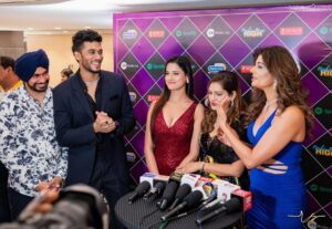 Kanishka Sharma Instagram - Launch of our song #nashemeinhigh🥂 @zeemusiccompany
Thank you so much sir and mam for inviting me, one of the best day of my life💫 @manojjha9449 @poonamjha32
Thanks team for trusting me @filmyboys
@avinash.sabarwal feeling glad to working with you.
Outfit by - @akayacreations
Accessories from- @amayrajewelsfashion1871