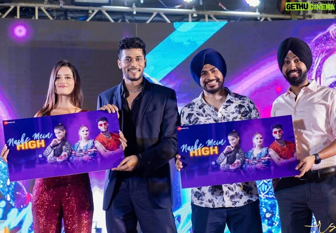 Kanishka Sharma - 3.6K Likes - Launch of our song #nashemeinhigh🥂 @zeemusiccompany 

Thank you so much sir and mam for inviting me, one of the best day of my life💫 @manojjha9449 @poonamjha32 
Thanks team for trusting me @filmyboys 
@avinash.sabarwal feeling glad to working with you.

Outfit by - @akayacreations
Accessories from- @amayrajewelsfashion1871