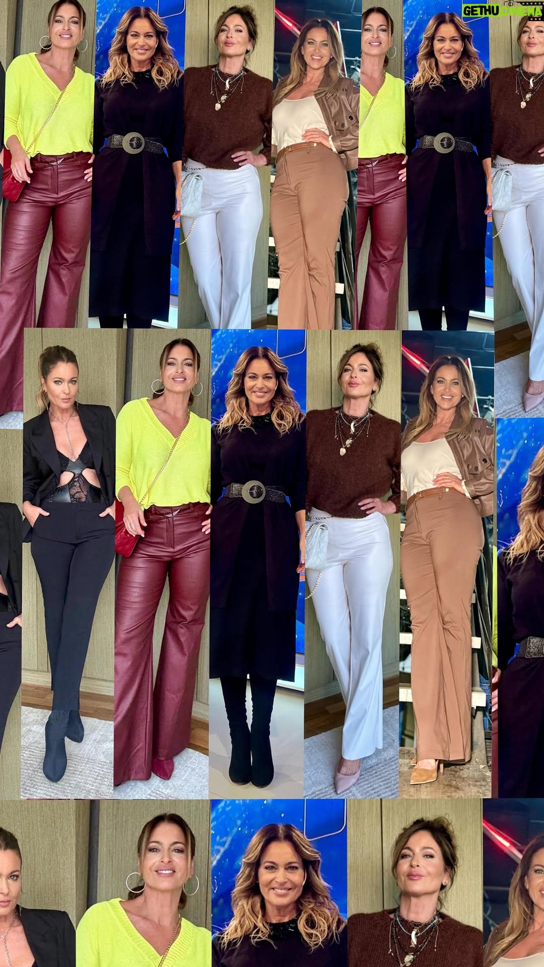 Karina Mazzocco - 8.2K Likes - Que apropiado es hablarse moda, ropa,pilcha, look. Me encanta la energía liviana, divertida y alegre que tiene la ropa. Por eso te cuento todos Mis looks en #alatarde ⬇️
.
Blazer abierto en la espalda 
@ropa_bellaok
Body @jesusfernandez.official
Pantalón @garofalo.ar
Botas negras @bybrunaoficial
.
Sweater de  hilo amarillo
@birdieswaters
Pantalón eco cuero  en cherry
@berna.com.ar
cartera  @torinibags
Botas bordeaux @milano_store_
Aros argolla plateadas
@theurbanconcept
.
Vestido negro y saco 3/4 de punto con brillitos.  @paula.pas
collar negro piedras   cinturon
@lasjuanasnight
botas negras 
@milano_store_
.
Sweater chocolate tejido a mano con Maxi mangas caladas   varios collares @birdiesweaters 
pantalón eco cuero manteca
@berna.com.ar
cartera modelo Chanel
@torinibags
.
Campera chocolate con detalles en metal dorado   Pantalón   musculosa
@garofalo.ar
estilettos gamuza @milano_store_
.
Style @celina.gonzalezbalcarce @celiteviste 
.
#karinamazzocco #style #look #alatardeconkarina #loslooksdekarina