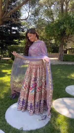 Komal Sodhi Instagram - This Lehenga .. Colors have my ❤️Watch till the end 😍… 
Which is your most Fav color in this !#viral #like #lehenga #wedding #sangeet #share